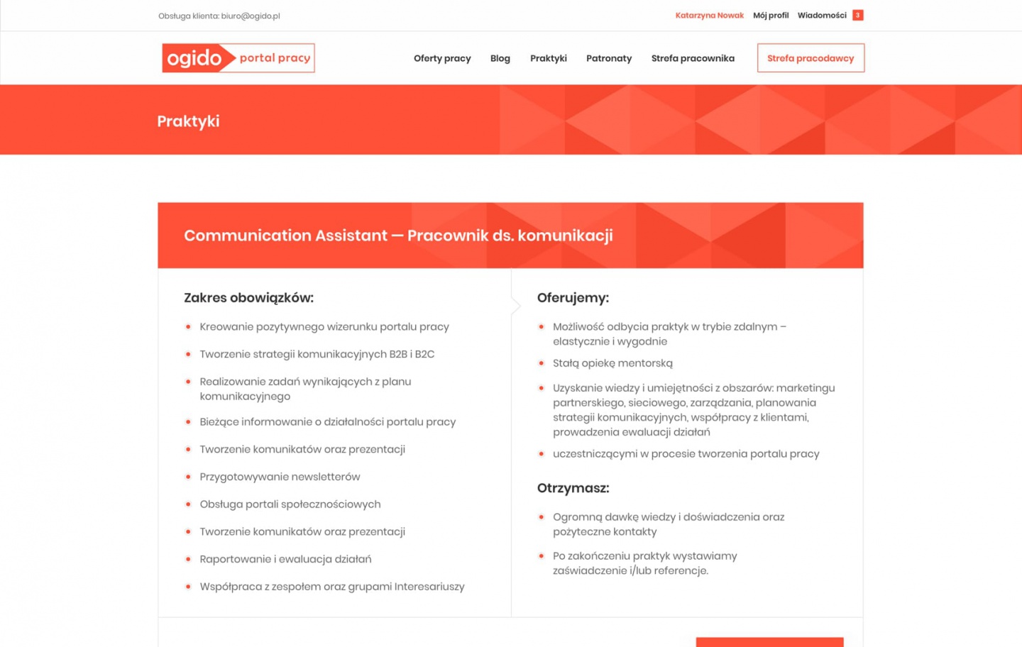 Zrzut ekranu z tabletu